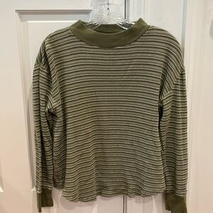 Madewell green striped tee, small